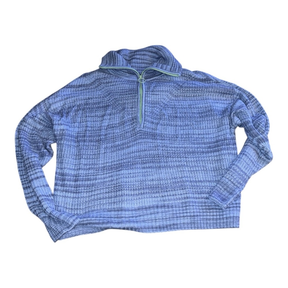 Aerie Blue Quarter-Zip Knitted Sweater - Picture 2 of 6
